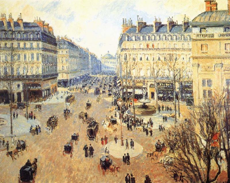 Camille Pissarro Winter afternoon, the French Theater Square Sweden oil painting art